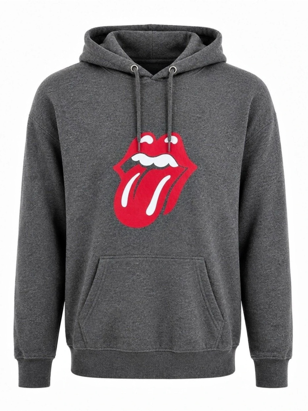 The Rolling Stones Hoodie XL Gray Tongue Logo Pullover Sweatshirt Rock Band